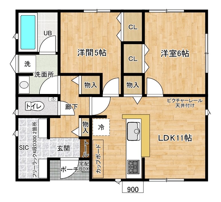 豊ヶ郷  新築平屋物件 間取り