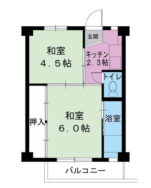 ビレッジハウス磐城６号棟 間取り
