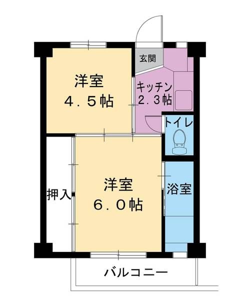 ビレッジハウス磐城６号棟 間取り