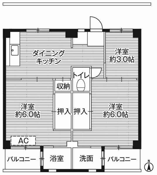 ビレッジハウス磐城３号棟 間取り