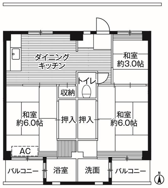 ビレッジハウス磐城２号棟 間取り