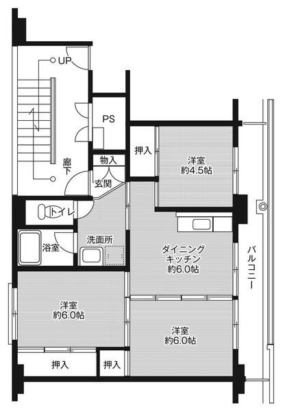 ビレッジハウス小名浜１号棟 間取り