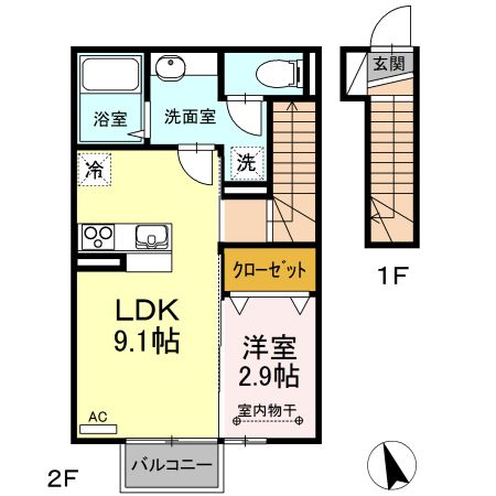 Ｄ－ｒｏｏｍならはⅠ 間取り