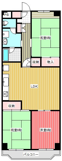 芝園ハイツ　2号棟 間取り
