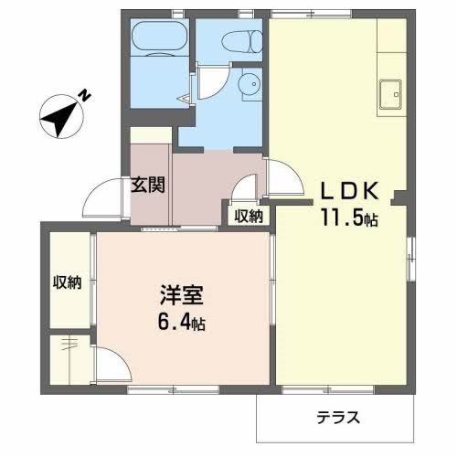 フォーレス沢野南A棟 102号室 間取り