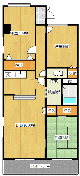 プレジオ明石 505号室 間取り