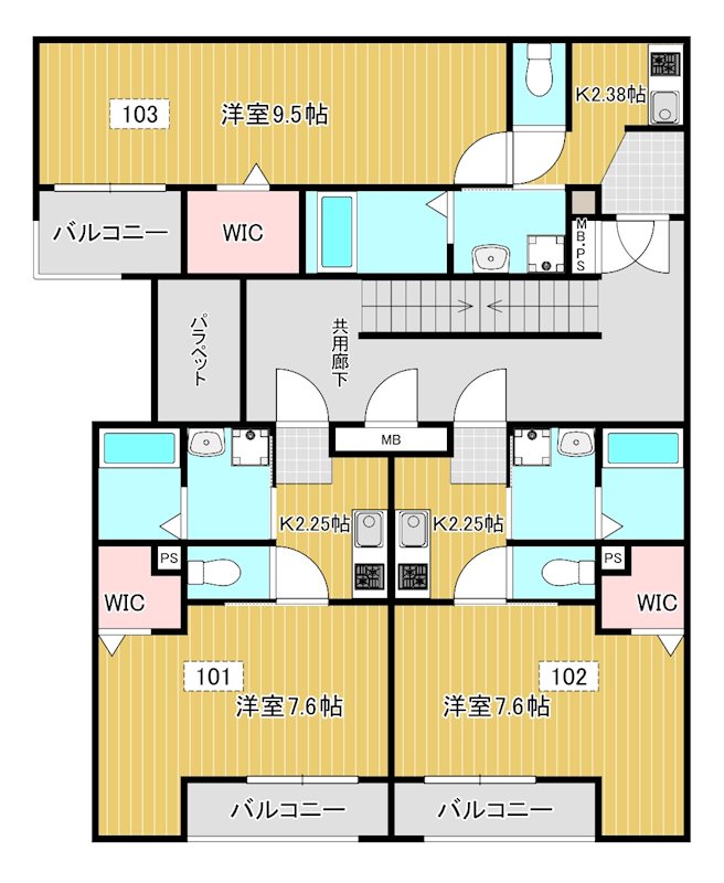 Daisyou　Heights（ダイショウハイツ） 203号室 間取り