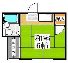 オクノプレイス 203号室 間取り