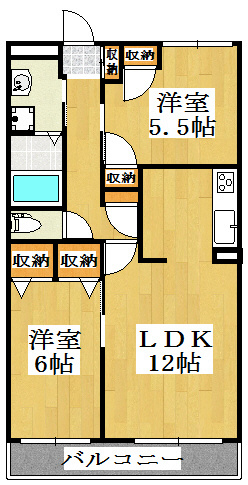 サンブリエ西明石 203号室 間取り