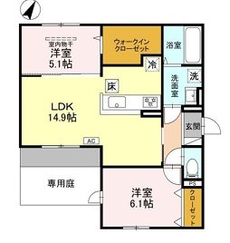 (仮)D-ROOM沢野南 102号室 間取り