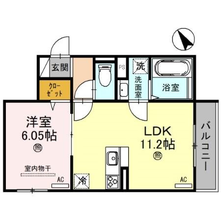 D-room国芳 102号室 間取り