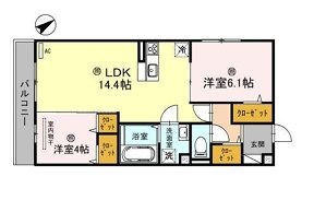 クレール林崎 203号室 間取り