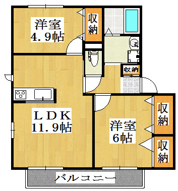 ペリドット 101号室 間取り