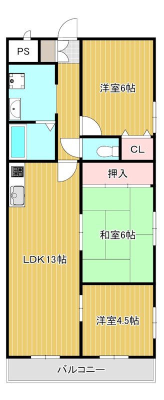 フレンドリー西明石 201号室 間取り
