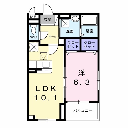 ヴィヴァレス西明石Ⅱ 101号室 間取り