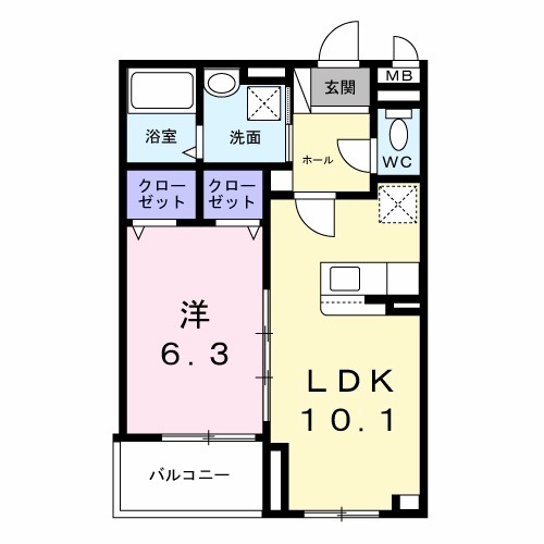 ヴィヴァレス西明石Ⅱ 202号室 間取り