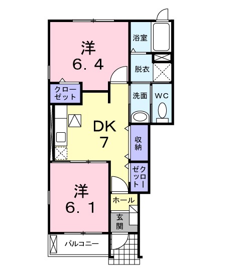 ウエストフィール参号館 101号室 間取り