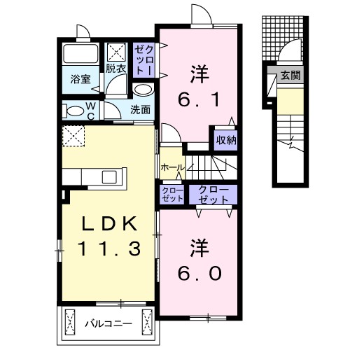 ヴァンベールいなみⅡ 間取り図