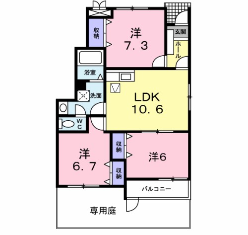 サニーガーデンＥ棟 間取り図