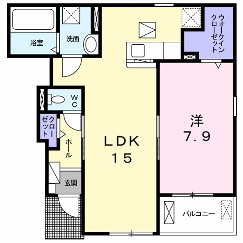 デュオ　ルーチェ　Ⅰ 102号室 間取り