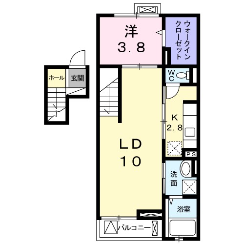 ムーンダスト 405号室 間取り
