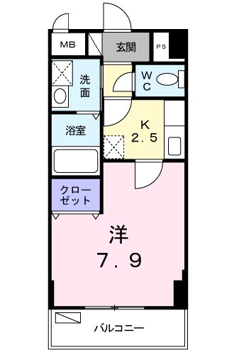 フラットワン 104号室 間取り