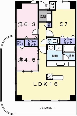 グレイスコート 207号室 間取り
