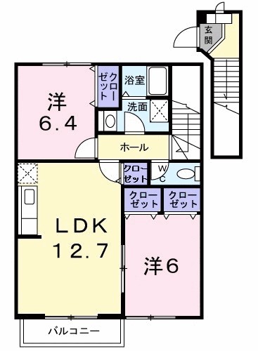 ソレアード 202号室 間取り
