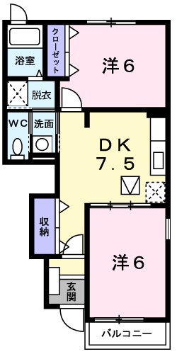 ピエール　カーサ 105号室 間取り