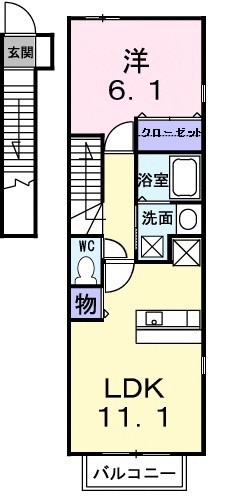 エルバフィオーレ 201号室 間取り