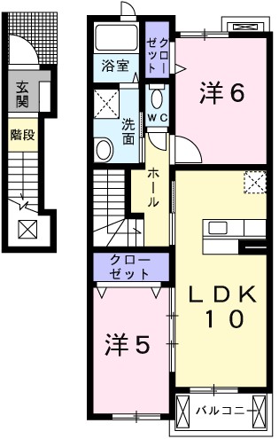メゾンジャスミン 202号室 間取り