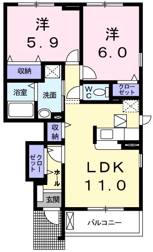 メゾン・ド・リアンⅩ 102号室 間取り
