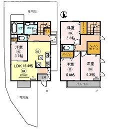 高津橋D-room　DD 間取り