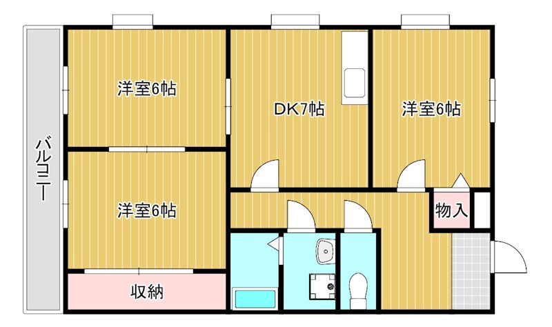 岸本ハイツ 203号室 間取り