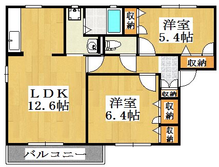 フォーレス藤江 202号室 間取り