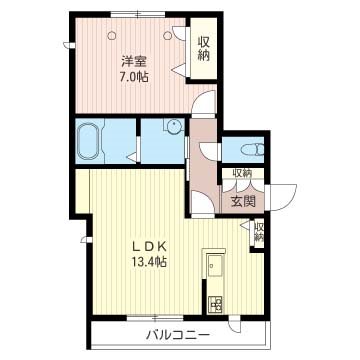 カスタネア上原 201号室 間取り