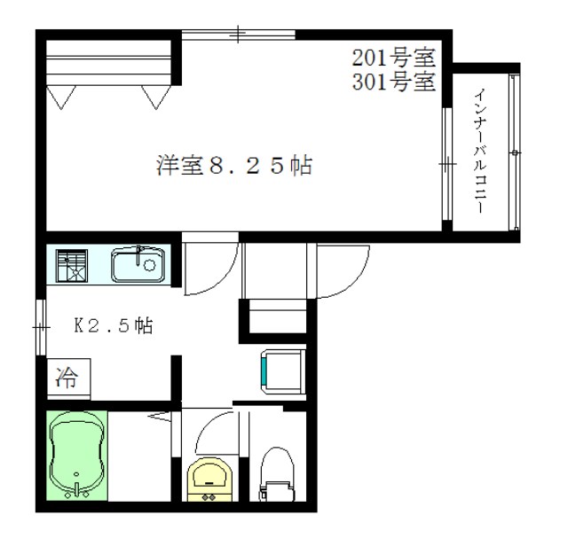 SAULES（ソールズ） 201号室 間取り