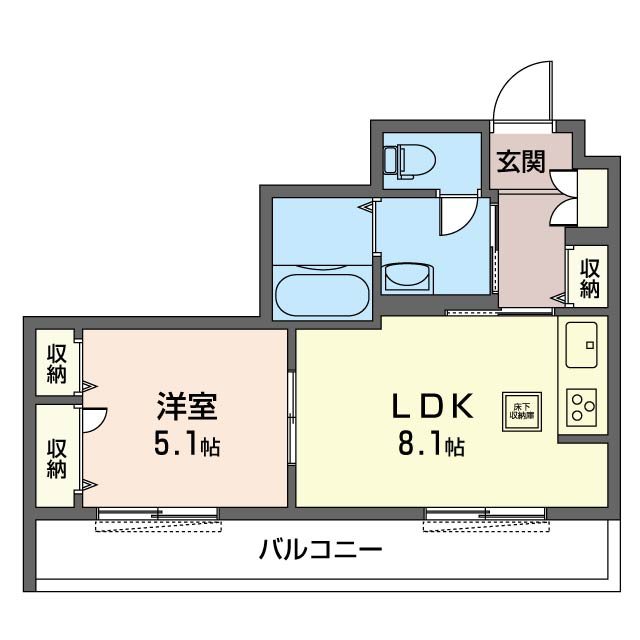 Les Saisons Nogata（レセゾンノガタ） 103号室 間取り