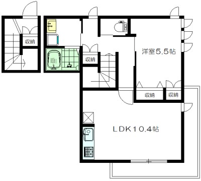 鈴木メゾン 102号室 間取り
