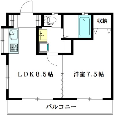 キャトルセゾン 101号室 間取り