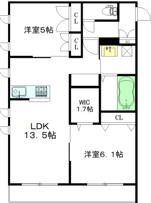 サン・ハピネス 305号室 間取り