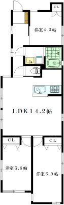 W-DAIZAWA 101号室 間取り