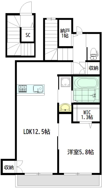 Villa十一小路 202号室 間取り