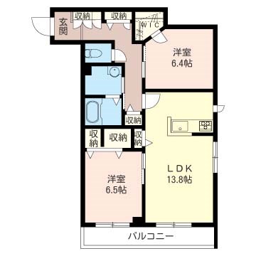 プレミアムコート蘆花  303号室 間取り
