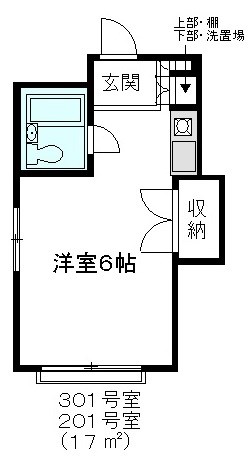 ドゥボナー荏原 201号室 間取り