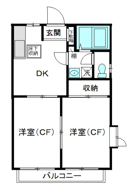 リビオンみね 101号室 間取り