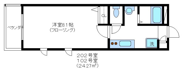 ブランシール 102号室 間取り