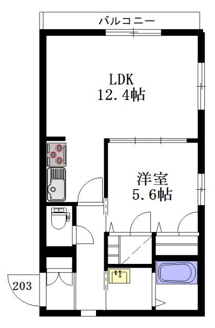 サニーフォレスト 203号室 間取り