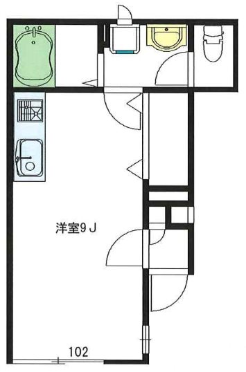 プレジール中野 102号室 間取り