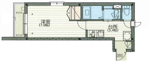 フォルトゥーナ友紀 201号室 間取り